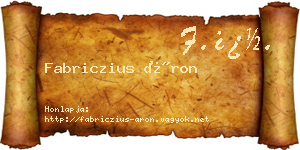 Fabriczius Áron névjegykártya