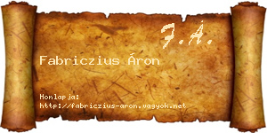Fabriczius Áron névjegykártya